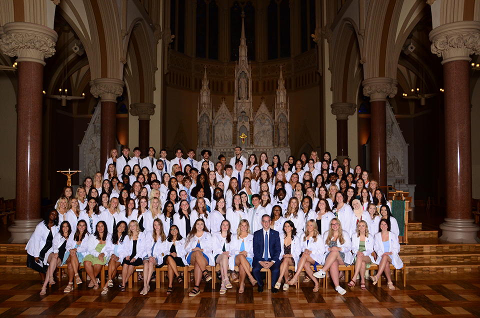 The Saint ֱοƵ University Trudy Busch Valentine School of Nursing held its White Coat Ceremony for the Class of 2026. It’s an event celebrated nationwide and marks an important milestone for students as they progress toward becoming baccalaureate nurses in their health care education.