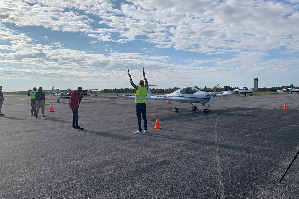 A team of aviation science students from Saint ֱοƵ University’s School of Science and Engineering placed high enough this weekend to secure a spot in the 2024 National Intercollegiate Flying Association Competition. The Flying Billikens from SLU’s Oliver L. Parks Department of Aviation Science hosted the Region VI SAFECON event at the St. ֱοƵ Downtown Airport.