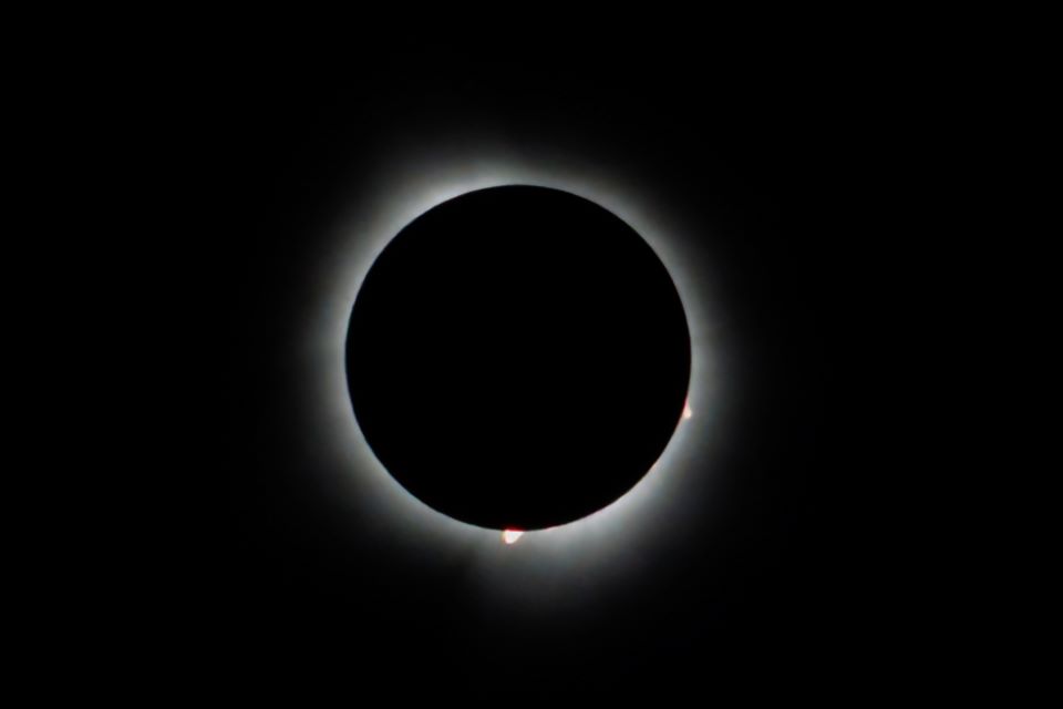 A team of student researchers, led by Robert Pasken, Ph.D. associate professor of Meteorology at Saint ֱοƵ University, studied the meteorological impacts of the 2024 solar eclipse on Monday, April 8.